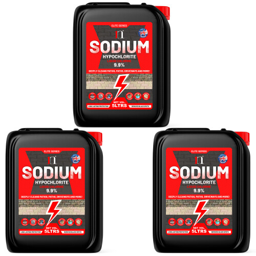 Sodium Hypochlorite 9.9% Patio Cleaner 5L X3