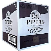 Pipers Black Pepper & Sea Salt Crisps 40g x 24