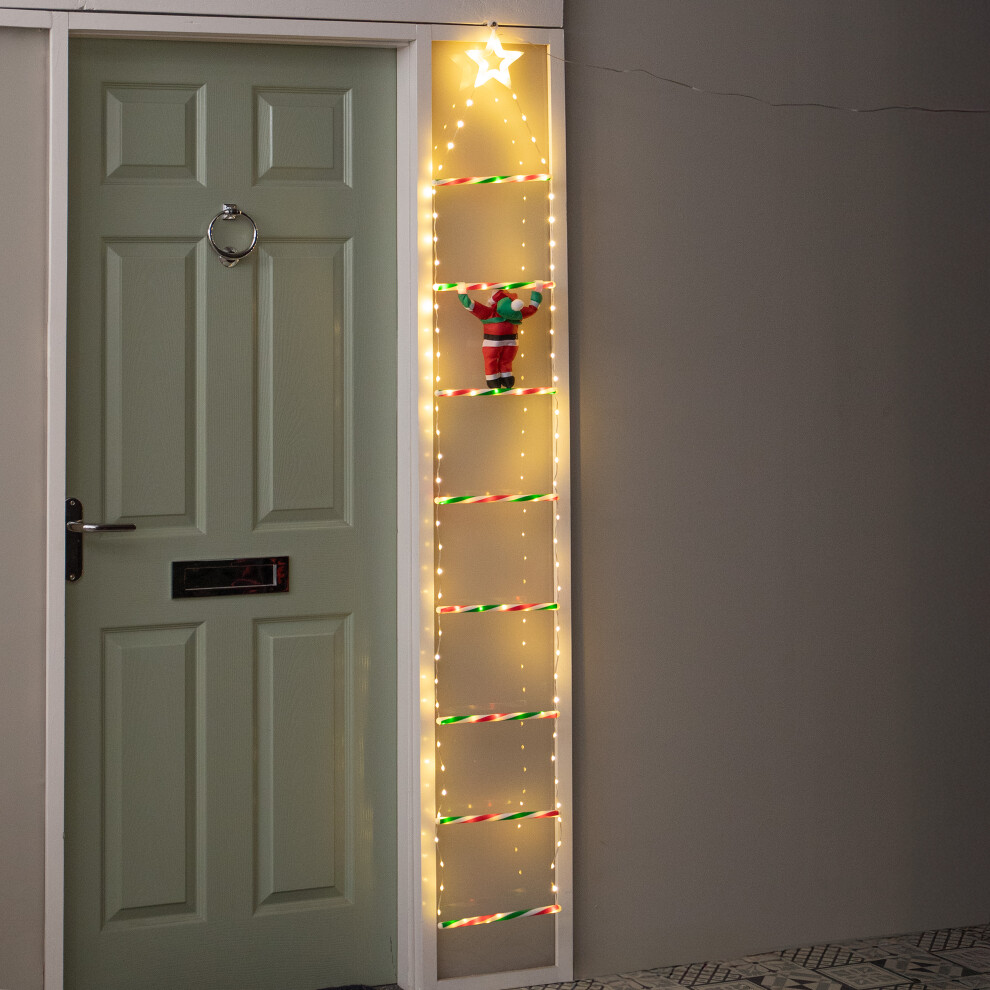 Three Kings Santa Climbing Ladder Light Up Christmas Decoration
