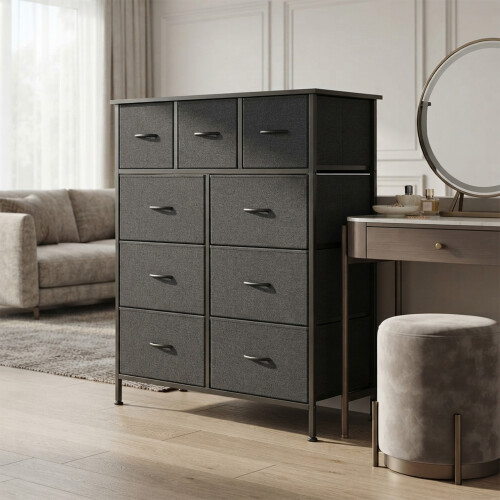 Alivio Grey 9 Drawer Storage Cabinet