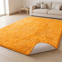 (200cm x 290cm (6ft 7" x 9ft 6"), Yellow Shaggy Rugs) Fluffy Rug Non-Slip Shaggy Rugs Living Room Carpet