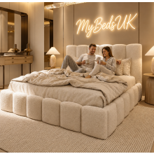 4'6 Bubble Cloud Bed - Non Storage - Cream Teddy