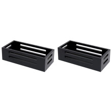 2X Black Decor Box Bathroom Toilet Tank Basket Topper,Wood Bathroom Baskets,Back of Toilet Storage Basket
