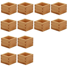 12pcs Japanese Culture Wood Wooden Sake Cup Masu Box Put the Wine Glass Inside Square Wooden Wine Tray,Dessert Box