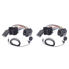2X Adaptador de Áudio para Rádio Focus Carnival 6000CD Linha de Entrada Auxiliar com Microfone