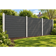 (Fence 10 Boards With U Channel (A)) Grey Composite Fence System Strong Boards and Aluminum Components