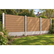 (Fence 8 Boards With U Channel (D)) Brown Composite Fence System Strong Boards and Aluminum Components