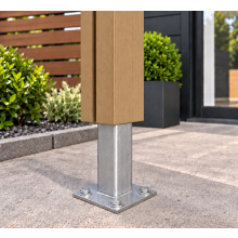 (Extra Post and Plate Insert (B1)) Brown Composite Fence System Strong Boards and Aluminum Components