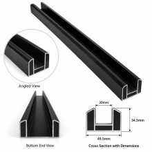 (Extra U Channel (A1)) Brown Composite Fence System Strong Boards and Aluminum Components