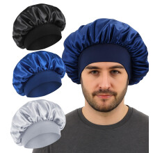 ValueBargain 3Pcs Silk Bonnet Men, Bonnets for Men Double Layer Satin