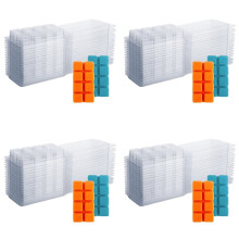 Recipientes para Derreter Cera - 8 Cavidades Moldes de Plástico Transparente Vazios para Derreter Cera - 200 Pacotes de Cubos, Conchas para Tortas,