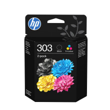 HP 303 Pack 2 cartouches d’encre noire et couleurs authentique (3YM92AE) - Pour HP Envy Photo 6200, 7100, 7800, Tango/TangoX