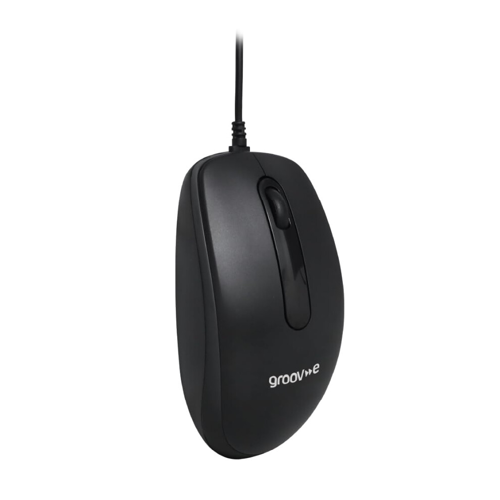 Groov-e mouse USB wired left right 3-button scroll black - Image 3