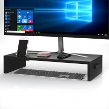 BONTEC Monitor Stand for Desk, Wooden Riser, 540 x 255 x 104 mm, 30 kg Load