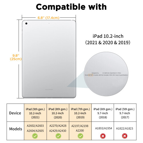 EasyAcc Case for iPad 9th/8th/7th Generation 10.2 inch, Peacock Blue 1