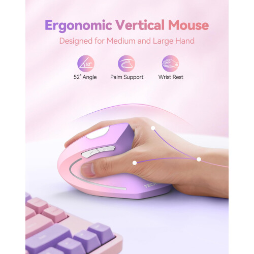 TeckNet TECKNET Wireless Ergonomic Mouse, 4800DPI Vertical 2.4G Cordless Mouse 2