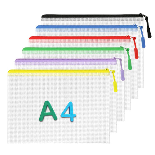 30 PCS Plastic Wallet A4 Zip Wallets Lock Waterproof Clear Bags