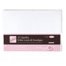 Anita's Plain, Blank Cards & Envelopes, A5, White, Pack of 25, for Home, Wedding