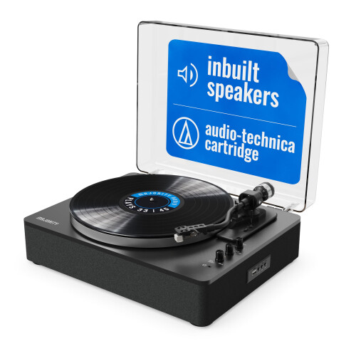 MAJORITY Folio Bluetooth Vinyl Record Player (Flat Black)