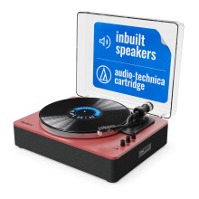 MAJORITY Folio Bluetooth Vinyl Record Player (Red)