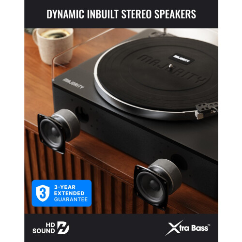 MAJORITY Folio Bluetooth Vinyl Record Player (Flat Black) 1