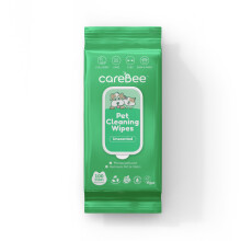 CareBee Pet Wipes for Dogs and Cats, Hypoallergenic Unscented Grooming Wipes, Hydrating Textured Wipes for Paws, Body and Bums, 100 Count -(Pack of 1)
