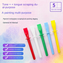 (Green) Flexible Palette Knife Set Multi-Purpose Plastic Scraper Kids DIY Craft Paint Spatula Tool