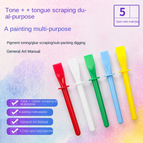 (White) Flexible Palette Knife Set Multi-Purpose Plastic Scraper Kids DIY Craft Paint Spatula Tool