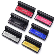 (Powder) 10 Hole 20 Tone Blue Harmonica for Kids Music Enlightenment Orff Teaching Toy