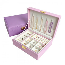 (Eggshell yellow) Premium Jewelry Box Double Layer Large Capacity Desktop Organizer for Pearl Necklace Hairpin Bracelet