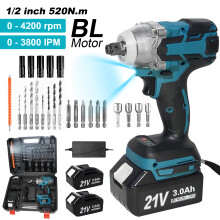 Makita Clé à chocs électrique sans fil 1/2 pouce 520N.m sans balais pour batterie 21V