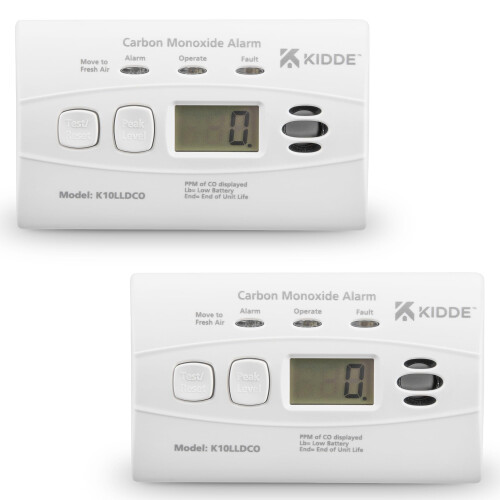 KIDDE Kidde 10LLDCO Carbon Monoxide Detector Digital Display with Long Life Sealed Bat