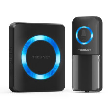 TECKNET Wireless Doorbell, IP65 Waterproof Plug-in Doorbell,Black