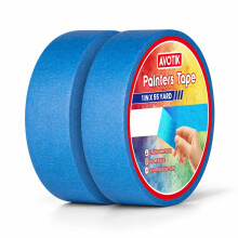 Avotik Blue Painters Tape 2 Rolls: Masking Tape 24mm Wide x 50m - Painter's Tape Blue Masking Tape for Walls Painting Packing, Wood, Floors, DIY, Tota