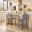 Homcom HOMCOM Modern Tall Chairs with Footrest and Backrest, Grey 2