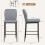 Homcom HOMCOM Modern Tall Chairs with Footrest and Backrest, Grey 3