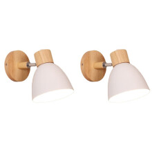 2X Nordic Modern LED Wall Lamp Minimalist Iron Decorative Lights for Bedroom Aisle Restaurant Indoors Illumination White
