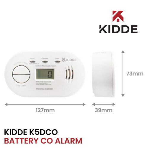 KIDDE 2 Pack Kidde 5DCO 10 Year Life Digital Display Carbon Monoxide Alarm 1