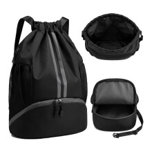 Dooaqiin Waterproof Kids Football Bag with Shoe Compartment, Drawstring PE Bag for Boys and Girls, Large Sports Boot Bag for School, Swimming and Gym
