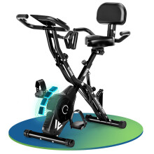 Exercise Bike, 5-in-1 Quiet Folding Exercise Bikes for Home Use, 16 Level Adjustable Magnetic Resistance Foldable Stationary Exercise Bike, LCD Displa