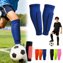 Football Shin Pads Guards for Boys Girls, Shin Guards for Defender Honeycomb Compression Sleeve for Superior Impact Absorption, Elastic Breathable Kni