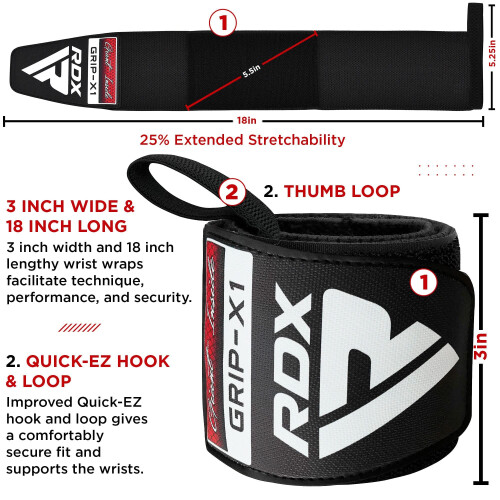 (S, Blue) RDX Weight Lifting Wrist Wraps Support 1