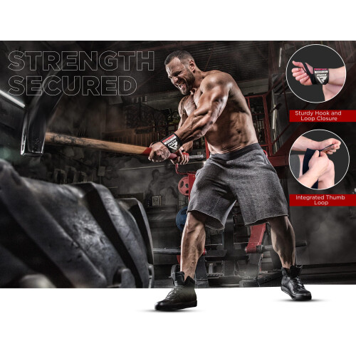 (S, Blue) RDX Weight Lifting Wrist Wraps Support 2