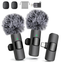 Mini Wireless Lavalier Microphone for iPhone/iPad/Android Phone, Clip-on Lapel M