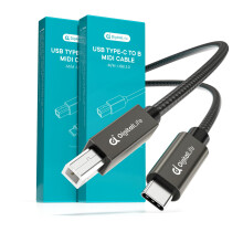 DigitalLife FlexMIDI Vortex USB C to USB B MIDI Cable 2m (2 Pack)