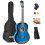 MAX SoloArt Full-Size Acoustic Guitar Starter Package, Blue 1