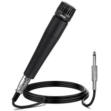Pyle Professional Handheld Moving Coil Microphone - Dynamic Cardioid Unidirectional Vocal, Built-in Acoustic Pop Filter, Includes 15ft XLR Audio Cabl