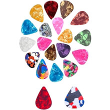 20Pack Celluloid Guitar Picks with Storage Case,4Gauge Colourful Plectrums