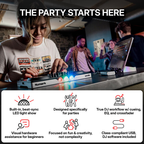 Numark Numark Party Mix III Bluetooth DJ Controller with Built-in Lights 1