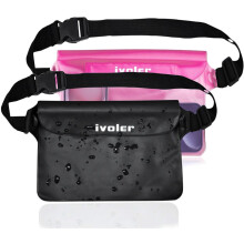 ivoler Waterproof Pouch Bag 2 Pack, Dry Bag Bum Waist Pack for Swimming